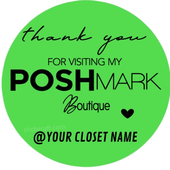 Custom Poshmark Closet Stickers | 2 Inch Round Thank You Labels – STICKERS NEW - Picture 3 of 16